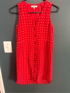 Madewell red floral print dress